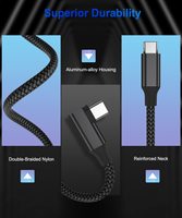 Kabel pengisi daya cepat untuk ponsel, kabel pengisian daya Cepat 90 derajat USB-C sudut kanan, pengisi daya tipe USB-C untuk pengisian daya dan bermain game