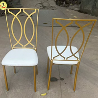 Chaise de banquet empilable en métal doré style chameleon pour hôtels, événements commerciaux, salle à manger, extérieur, appartements, mariages