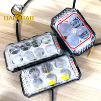 Feux LED de moto BAOBAO Explorer en aluminium blanc et jaune, avec 4, 6 ou 8 lentilles, clignotants rouges et bleus, type feux de police
