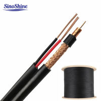 Cable Coaxial RG59/RG6 2C, Cable de Alimentación con Conductor CCS BC para Cámaras de Seguridad CCTV