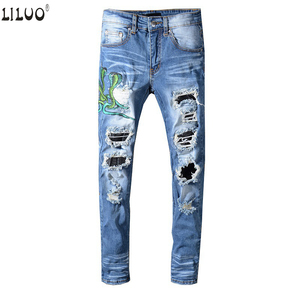 Nuevos pantalones sueltos Vintage para hombres Otoño/Invierno American Cleanfit Jeans de pierna recta Patrón de estampado informal Estilo de verano - Product Image 1