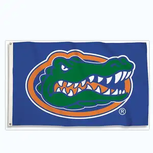 Kustom NCAA Kampus 3X5 Kaki Bendera Gator Florida dengan Grommets