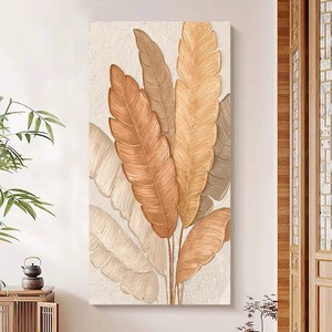 Hand Painted Oil Painting Abstract Art Textured 3D Wabi Sabi Style Wall Art For Entryway Hallway Decor <b>Frameless</b> - Product Image 4