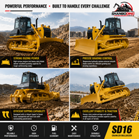 Bulldozer SD16 178 ch pour zones humides, faible pression au sol, traction puissante, équipement de drainage et de remise en état des zones boueuses