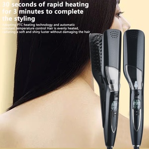 Professional Hair Spray Straightener Brush air Straightening <b>Comb</b> Adjustable Temperature Ceramic Steam Hair Curler Straightener - Product Image 5