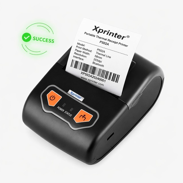 Portable 58mm Thermal Receipt Printer with Bluetooth, Wireless Handheld POS Printer for Retail Restaurant Food Truck