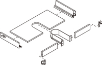 Réf. BU605 Système de rangement sous évier moderne, hauteur 60 mm, avec tiroir à insertion incurvée et connecteur extérieur en U, pour salle de bain et cuisine