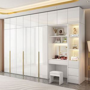 Chambre à coucher de style minimaliste moderne Armoire blanche en bois massif haut de gamme pour toute la maison - Product Image 5