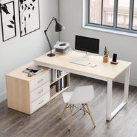 Organisateur de luxe en forme de L Studio Bureau d'étude Design moderne Bureau en bois pour chambre à coucher