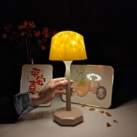 Lampe de table rechargeable à projection d'ondulations d'eau au design créatif transfrontalier, lumière douce réglable, veilleuse pour chambre à coucher et sommeil