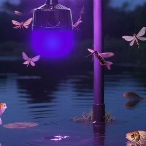 Modern Purple Light Solar Planting Bulb Rechargeable Insect Trap for Fish Ponds Garden Outdoor Lighting PC Lamp Body Material - Product Image 3