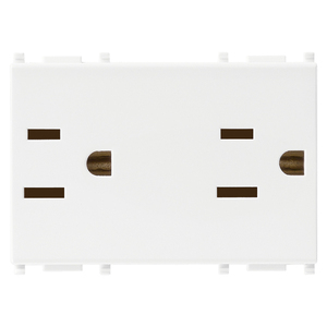 เต้ารับไฟฟ้าสีขาว 2P+T 15A จำนวน 2 ช่อง มาตรฐาน USA SASO - Product Image 1
