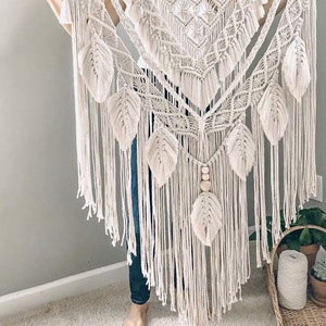 Bonne Qualité Chaude Plume Personnalisé Beauté Coton Grande En <span class=keywords><strong>Macramé</strong></span> Fait Main Motifs Décoration Murale Suspendue - Product Image 5