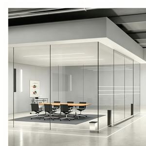 Clear Tempered Low-E Scratch Resistant Safety Glass Partition Wall Custom Straight/Curved <b>Frame</b> Industrial Decoration Modern - Product Image 1
