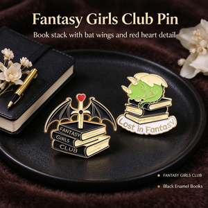 Broche fantaisie de luxe en émail, motif dragon mignon lisant, en alliage de zinc, placage bicolore, pour sacs et revers - Product Image 5