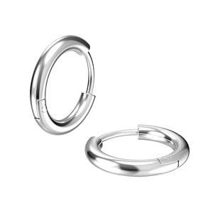 Cartilage Helix Lobes <strong>Sleeper</strong> Hoop <strong>Earrings</strong> for <strong>Men</strong> Women 8mm/10mm/12mm/14mm Stainless Steel Hypoallergenic Round Hoop <strong>Earrings</strong> - Product Image 4