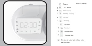 محضر طعام الأطفال الكهربائي OONEW خالٍ من مادة BPA بقوة 700 واط، وعاء خلط سعة 900 مل، وعاء عمل سعة 900 مل، جهاز طهي وهرس وخلط وتبخير، قابس أوروبي - Product Image 2