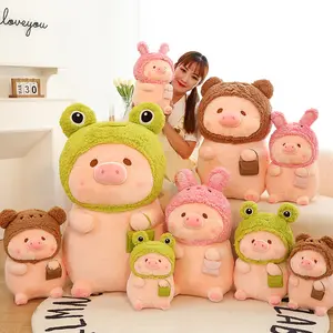 Sevimli şapka domuz bebek sevimli domuz uyku yastığı pençe makine oyuncak doğum günü hediyesi büyük toptan