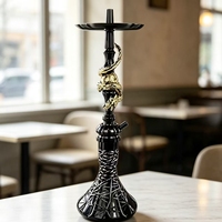 Ensemble de chicha moderne en acier inoxydable de qualité supérieure avec tuyau d'eau exquis et coffret cadeau, chicha portable idéale pour les voyages