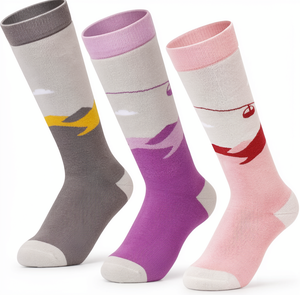 Chaussettes <span class=keywords><strong>de</strong></span> <span class=keywords><strong>ski</strong></span> tricotées ODM OutdoorMaster pour garçons et filles, chaussettes <span class=keywords><strong>de</strong></span> snowboard thermiques chaudes et respirantes pour l'hiver, avec revers antidérapant pour le mollet - Product Image 1
