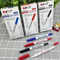 Stylo double pointe fineliner, marqueur double tête pour tableau blanc, pour dessin, croquis, papeterie étudiante, encre bleue, rouge, noire, 10 pièces/boîte