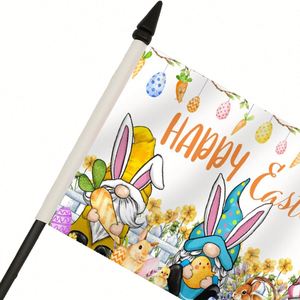 Bandera con Temática de Pascua de 14x21cm con Base para Decoración de Mesa de Oficina o Escritorio, Impresión Digital - Product Image 3