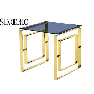 Tavolino <span class=keywords><strong>da</strong></span> Caffè Moderno <span class=keywords><strong>in</strong></span> <span class=keywords><strong>Vetro</strong></span> <span class=keywords><strong>Temperato</strong></span> Effetto Marmo con Struttura <span class=keywords><strong>in</strong></span> Acciaio Inossidabile - Pezzo Centrale di Lusso per Soggiorno - Product Image 2