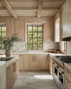 Gabinetes de cocina de madera recuperada rústica industrial Estantería abierta MDF Farmhouse Islands <span class=keywords><strong>Apartamentos</strong></span> de estilo agitador de acero inoxidable - Product Image 1