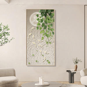 SQ vides verdes peces nadando bajo la luna arte de la pared animado e interesante lienzo impresión pintura para la decoración moderna del hogar - Product Image 6
