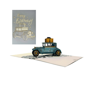 Tarjeta Pop-Up de Diseño Personalizado con Coche Vintage, Regalo de Cumpleaños, Decoración para el Hogar, Recorte de Papel, Superventas en Hanoi, Vietnam - Product Image 6