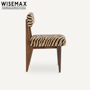 WISEMAX FURNITURE Chaise de salle à manger contemporaine de style designer à imprimé léopard en bois de frêne, chaise de salon pour la maison, le salon, l'hôtel, le <span class=keywords><strong>restaurant</strong></span> - Product Image 5