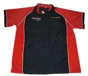 Da uomo e da donna a maniche corte personalizzate corpo nero con pannelli arancioni maniche corte alla moda <span class=keywords><strong>camicia</strong></span> uniforme da lavoro alla moda - Product Image 1