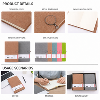 Carnet A5 en cuir PU à couverture rigide avec fermoir métallique, journal créatif à texture lin pour l'écriture quotidienne, cadeau de bureau