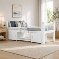 Cadre de lit simple pliable moderne en métal durable de haute qualité, options multi-tailles, design portable sans installation pour étudiant