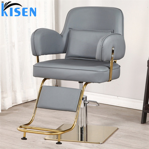 Kisen เก้าอี้ตัดผมชายสีดำสุดหรูสีดำเงาปั๊มไฮดรอลิกสำหรับเฟอร์นิเจอร์ร้านเสริมสวย - Product Image 4
