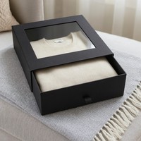 Boîte à tiroirs coulissante haut de gamme en deux parties avec matériaux recyclés, fermeture magnétique, doublure en coton/satin pour ensemble cadeau de vêtements