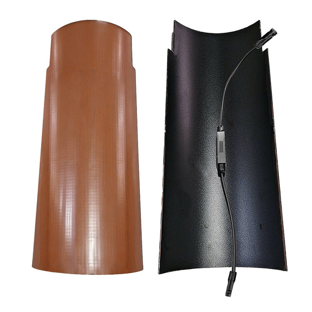 Factory Low Price 30W 32W 50W 60W 70W Solar Panel OEM Size Arched Design Glass PV Module BIPV Solar Tiles for Solar Roof System