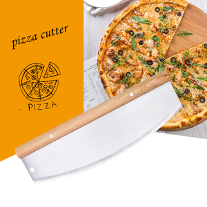 Cortador de Pizza Tipo Balancín de 14 Pulgadas, Más Eficiente que un Cortador de Pizza con Rueda, Hecho de Acero Inoxidable y Mango de Madera - Product Image 1