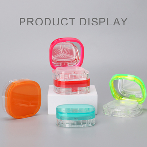 工厂定制材料方形散粉容器3色底部填充粉盒带镜子 - Product Image 2
