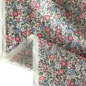 Penjualan langsung pabrik kain Pongee 30D daur ulang kain jaket kain motif bunga yang dapat disesuaikan