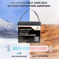 بطارية ليثيوم فوسفات الحديد Supcelion EV Grade Deep Cycle Lifepo4 بجهد 12.8 فولت وسعة 100 أمبير ساعة، شبه صلبة، 4000 دورة شحن.