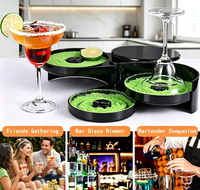 Juego de Decoradores de Vasos para Margaritas, Decorador de Vasos de Plástico Personalizado de 3 Niveles con Esponja y Tapa, Herramienta Profesional para Bartenders
