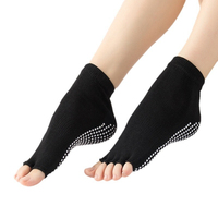 Chaussettes de yoga courtes à bout ouvert pour femmes, antidérapantes avec points de grip, en stock usine, vente en gros