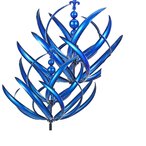 Toupie à <span class=keywords><strong>vent</strong></span> Harlow en métal bleu et rouge, écologique, diamètre 20 cm, ornement de jardin extérieur, facile à assembler - Product Image 1