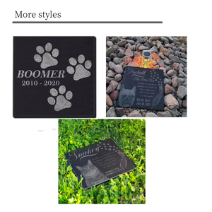 犬と猫のためのモダンなデザインカスタム花崗岩の石の墓石パーソナライズされた記念墓石写真付き - Product Image 5