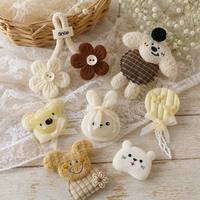 Appliques en tissu 3D rembourrées faites à la main aux tons neutres, motifs animaux de dessin animé mignons brodés pour vêtements d'enfants, chapeaux et accessoires pour cheveux