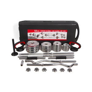 <span class=keywords><strong>Set</strong></span> di Pesi con Bilanciere e Manubri Personalizzabili con Logo, Attrezzatura da <span class=keywords><strong>Palestra</strong></span>, Barra Curl, <span class=keywords><strong>Set</strong></span> di Pesi Regolabili in Ferro da 58kg - Product Image 1