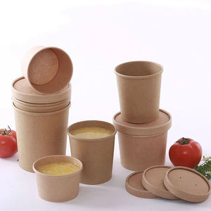 Tazón de Papel para Comida para Llevar, Envase para Ensalada de Frutas, Contenedor de Papel Kraft para Comida Rápida con Tapa de Plástico, Sin <span class=keywords><strong>Reseñas</strong></span> Aún - Product Image 4