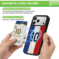 Ensemble de coques de téléphone magnétiques imprimables en TPU et PC anti-jaunissement avec lanière bandoulière, pour iPhone OEM, fournisseur de cadeaux pour événements sportifs de football 5 en 1