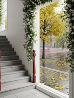 Fenêtre fixe à rupture de pont thermique en aluminium avec barres décoratives